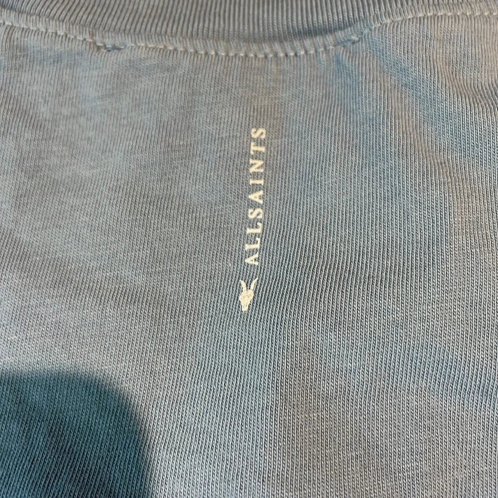 ALLSAINTS glacier blue organic cotton muscle Esme tee shirt size 4